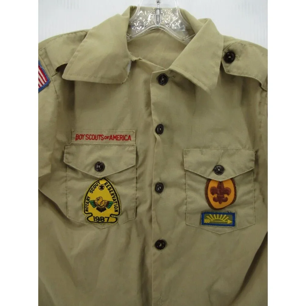 VINTAGE Boy Scouts of America Shirt Boys New York Uniform 1987 80s Patch*